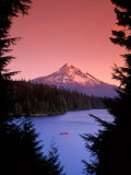 Canoeing on Lost Lake in the Mt Hood National Forest  Oregon  USA
