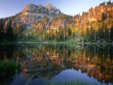 Mt Magog Reflected in White Pine Lake at Sunrise  Wasatch-Cache National Forest  Utah  USA