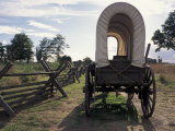 Covered Wagon on Oregon Trail  Lewis and Clark Trail  Whitman Mission  Walla Walla  Washington  USA