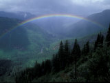 Rainbow From Going to the Sun Road  Glacier National Park  Montana  USA