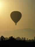 Hot Air Balloon Over Napa Valley at Sunrise  Oregon  USA
