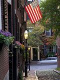 Cobblestone Street and Historic Homes of Beacon Hill  Boston  Massachusetts  USA