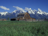 Jackson Hole Homestead and Grand Teton Range  Grand Teton National Park  Wyoming  USA