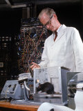 Experimental Psychologist B Frederic Skinner Training Brown Rats in a Skinner Box