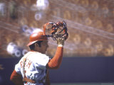 Cincinnati Redlegs' Catcher Johnny Bench Taking Off Face Mask
