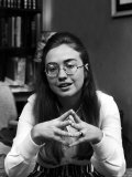 Class Leader Hillary Rodham of Wellesley College Talking About Student Protests