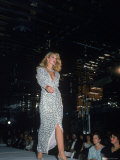 Model Jerry Hall Walking Runway at a Fashion Show