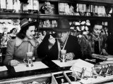 Deanna Durbin having Ice Cream Soda at Counter with Eddie Cantor During Visit to the City