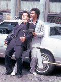 Actors Philip Michael Thomas and Shooting Scene From Thomas's Television Series "Miami Vice"