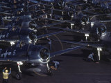 American Aircraft Carrier Filled with Whirling Propellers Await Takeoff During Palau Air Raid