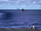 Landing Signal Officer Communicating with American Pilot Preparing to Land on Palau Islands
