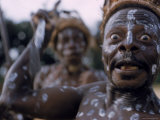 Warega Warriors Battle Painted with White Spots