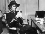 Pop Star Michael Jackson in His Hotel Room Prior to Party for Him at the Museum of Natural History