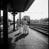 Insurance Broker Charles Hoffman's Wife Bringing Children to Train Station to Wait for His Arrival