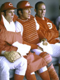 Cincinnati Redlegs' Bernie Carbo and Catcher Johnny Bench Sitting in Dugout