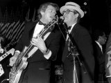 Singers Dave Edmunds and Elton John Performing at the Rock and Roll Hall of Fame