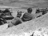 American Soldiers Taking Cover in Kasserine Valley During the Fighting in North Africa in WWII