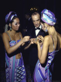 Fashion Designer Emilio Pucci with Young Women Wearing His Designs