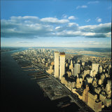 Manhattan from Lower West Side  New World Trade Center's Twin Towers Dominating Landscape