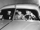Actor Broderick Crawford  His Wife and Agent Listening to the 22nd Annual Academy Awards Show