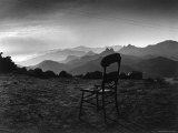 Santa Lucia Mountain Range Between Carmel and San Simeon with old chair abandoned in Cabin