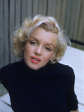 Marilyn Monroe on Patio Outside of Her Home