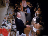 Fashion Designer Christian Dior and Staff at Rehearsal of New Collection Showing