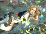 Jane Fonda is Preyed Upon by Parakeets and Finches in Scene from Roger Vadim's "Barbarella"