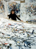 Portrait of American Born Painter Joan Mitchell in Her Studio