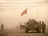 US Soldiers Scanning Desert Horizon in Desert Storm Gulf War