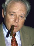 Actor Carroll O'Connor  Smoking Cigar