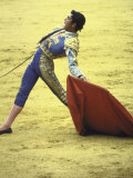 Bullfighter Francisco Ribera  Known as "Paquirri " Leaning Back in the Ring