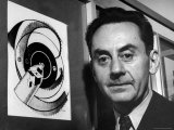 Artist Man Ray Beside His design Exhibition 