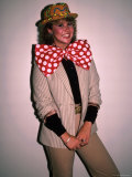Actress Linda Blair  Wearing over Sized Bow Tie
