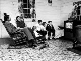 Thomas B Knox and Family Watching Ventriloquist Rickie Layne on "The Ed Sullivan Show"