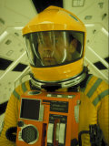 Close Up Portrait of Actor in Astronaut Suit on the Set of the Movie "2001: A Space Odyssey"