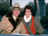 Actors Larry Hagman and Linda Gray