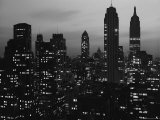Silhouette of the Empire State Building and Other Buildings without Light During Wartime