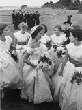 Jacqueline Bouvier  Bride of Sen John F Kennedy  Wearing Gorgeous Off Shoulder Wedding Dress