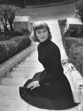 Actress Dorothy McGuire Sitting on Steps