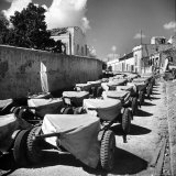 American 37mm AT Field Guns Lined Up in the Streets of the City by the US Armed Service Forces