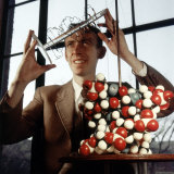Pioneer Geneticist Biologist James Watson with Molecular Model of DNA