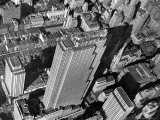 Aerial View Looking Down on 6th Ave and 50th St at Towering Rockefeller Center Complex