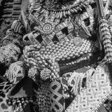 Bope Mabinshe  King of Bakuba Tribe  Dressed in Embroidered Tribal Costume During Coronation