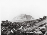 US Marines Advance Up Black Sand Beaches of Iwo Jima to Engage Japanese Troops