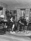 Dr Alfred Kinsey  Expert Researcher of Sexual Behavior  with Wife Knitting in Their Living Room