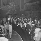 Singer Billy Eckstine in Front of Orchestra and the Members of His Band at the Paramount Theater