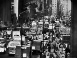 Pre-Christmas Holiday Traffic on 57th Avenue  Teeming with Double Decker Busses  Trucks and Cars
