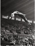Vicki Draves of the US Competing in Diving Event