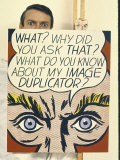 Roy Lichtenstein Holding His Painting "Image Duplicator"